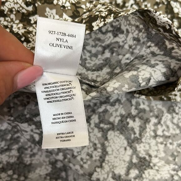 NWT Rails Nyla Flutter Sleeve Cotton Poplin Mini Cutout Dress Olive Vine size XL - Picture 15 of 15